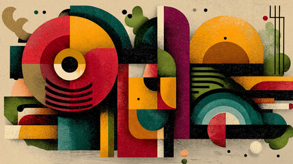 Abstract graffiti drawings colored bright