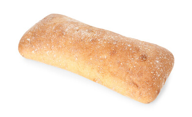 One tasty fresh ciabatta isolated on white