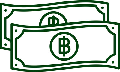 Thai Baht Currency Outline Icon