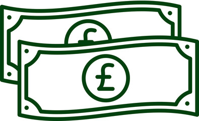 British Pound Currency Outline Icon