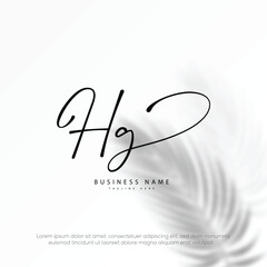 HG initial signature handwriting logo with monogram template logo