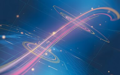Abstract digital artwork of a glowing digital pathway and geometric lines, reflecting high technology and futuristic design.