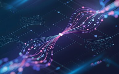 Abstract network data visualization representing connectivity, networking, and digital information