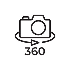Camera 360 Degree View Outline Icon Design