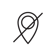 Restricted Disabled Location Pin Outline Icon