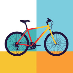 Fototapeta premium Minimalist Mountain Bike Illustration