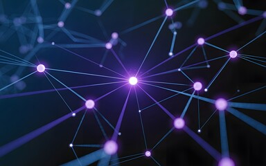 Abstract network design, glowing with points and lines representing a digital network or data transfer