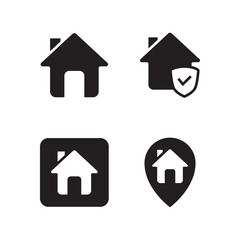 Obraz premium Solid Home House Icon Set UI Collection