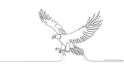 Continuous line drawing of a soaring eagle (1)