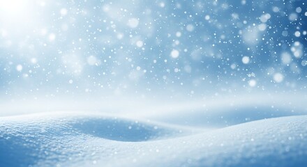 Abstract winter snowfall bokeh lights magical christmas new year holiday scene