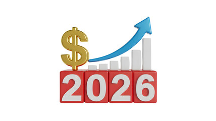 Fototapeta premium Growth chart dollar symbol financial success investment future profit economy market forecast trend rising on transparent background