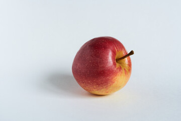 Red apple on a white background. Close up. Isolated.
