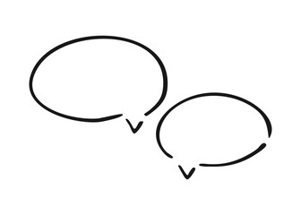 Thought balloon text comic illustration. Hand drawn outline vector doodle bubble for message, chat, idea, or thinking concept. Cartoon comic design element isolated on white background.