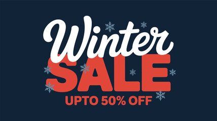 Fototapeta premium Winter sale promotion upto discount offer seasonal shopping clearance event advertising special deals now on 50 silhouette