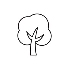 Minimalist Outline Tree Icon Forest Nature Environment Symbol