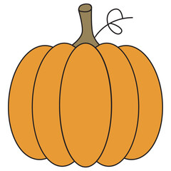  Yellow pumpkin. Simple style.