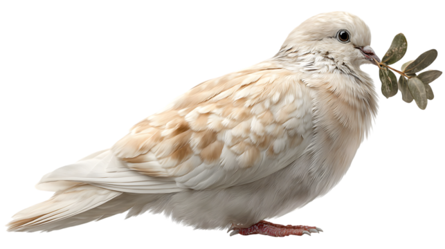 White Dove Carrying an Olive Branch: Symbol of Peace
