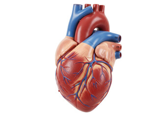 Isolated medical anatomical heart model study, cardiology educational organ, surgery healthcare