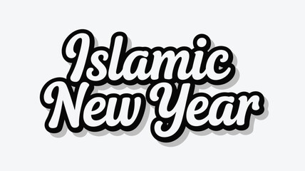 Celebrate islamic new year muharram holiday hijri typography calligraphy culture tradition festival design 1445 silhouette