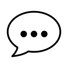 Simple speech bubble icon with three dots for conversation