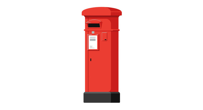 Red postbox illustration against white background for communications concept