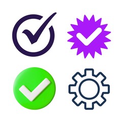Four icons representing approval verification and settings