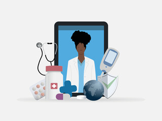 Telemedicine doctor providing online health consultation and remote care
