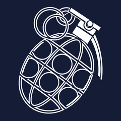 Vector art of grenade icon on dark background