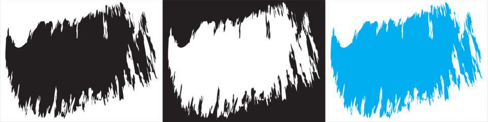 Abstract hand-drawn brush stroke vector set.  abstract hand-drawn brush stroke vectors in black, white, and blue colors. Ideal for backgrounds, grunge , and artistic textures.EPS10AI.