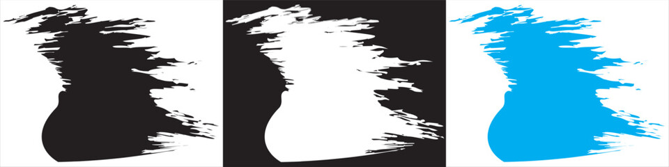 Abstract hand-drawn brush stroke vector set.  abstract hand-drawn brush stroke vectors in black, white, and blue colors. Ideal for backgrounds, grunge , and artistic textures.EPS10AI.