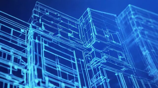 Blueprint architecture wireframe building design technology concept