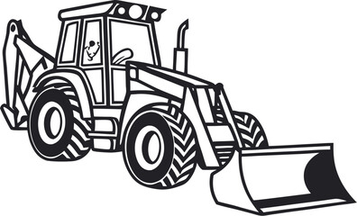 Backhoe Loader Construction Vehicle