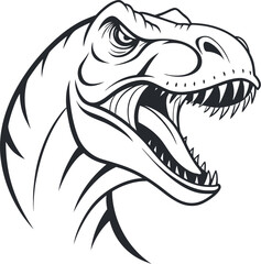 Dinosaur Line Art © Sixteen pixels