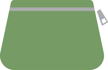 緑色のポーチのアイコンイラスト