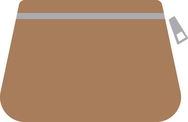 茶色いポーチのアイコンイラスト