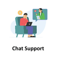 Chat Support Vector Illustration Which can easily edit or modify