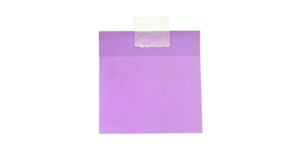 Sticky note reminder. Post it note paper. purple sheets for notes isolated with clipping path on background.