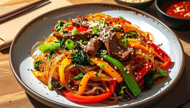 Korean Japchae Glass Noodles