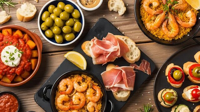 A variety of tapas