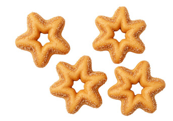 Isolated star cookies with sugar topping, sweet snacks, tasty pastries for kids, desserts