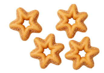 Isolated star cookies with sugar topping, sweet snacks, tasty pastries for kids, desserts