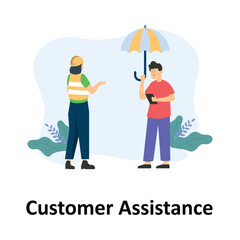 Customer Assistance Vector Illustration Which can easily edit or modify