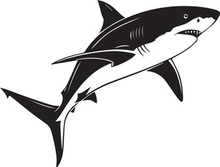 Simple Shark Silhouette Isolated Design