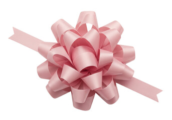 Isolated pink ribbon bow for present or gift wrapping, present, decoration and celebration