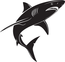 Simple Shark Silhouette Isolated Design