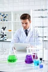 Fototapeta premium Laboratory research activities science lab digital engagement modern environment focused perspective innovative concepts