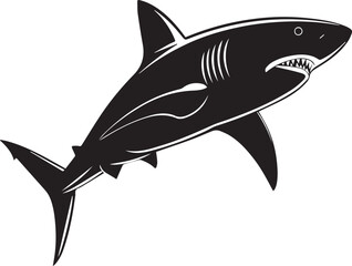 Simple Shark Silhouette Isolated Design