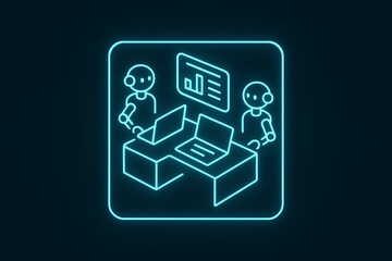 Social network icon on blue background