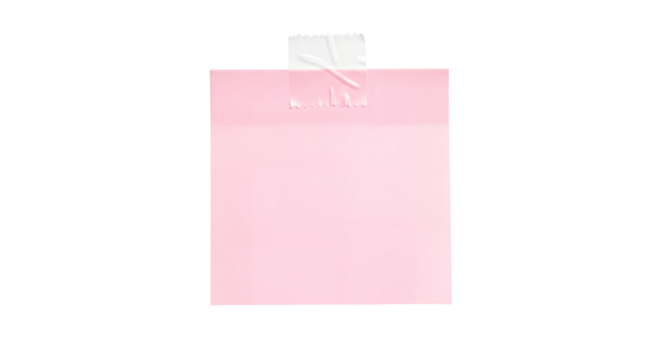Sticky note reminder. Post it note paper. pink sheets for notes isolated with clipping path on background.