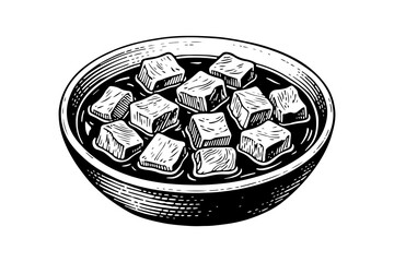 Veal vector engraving style illustration